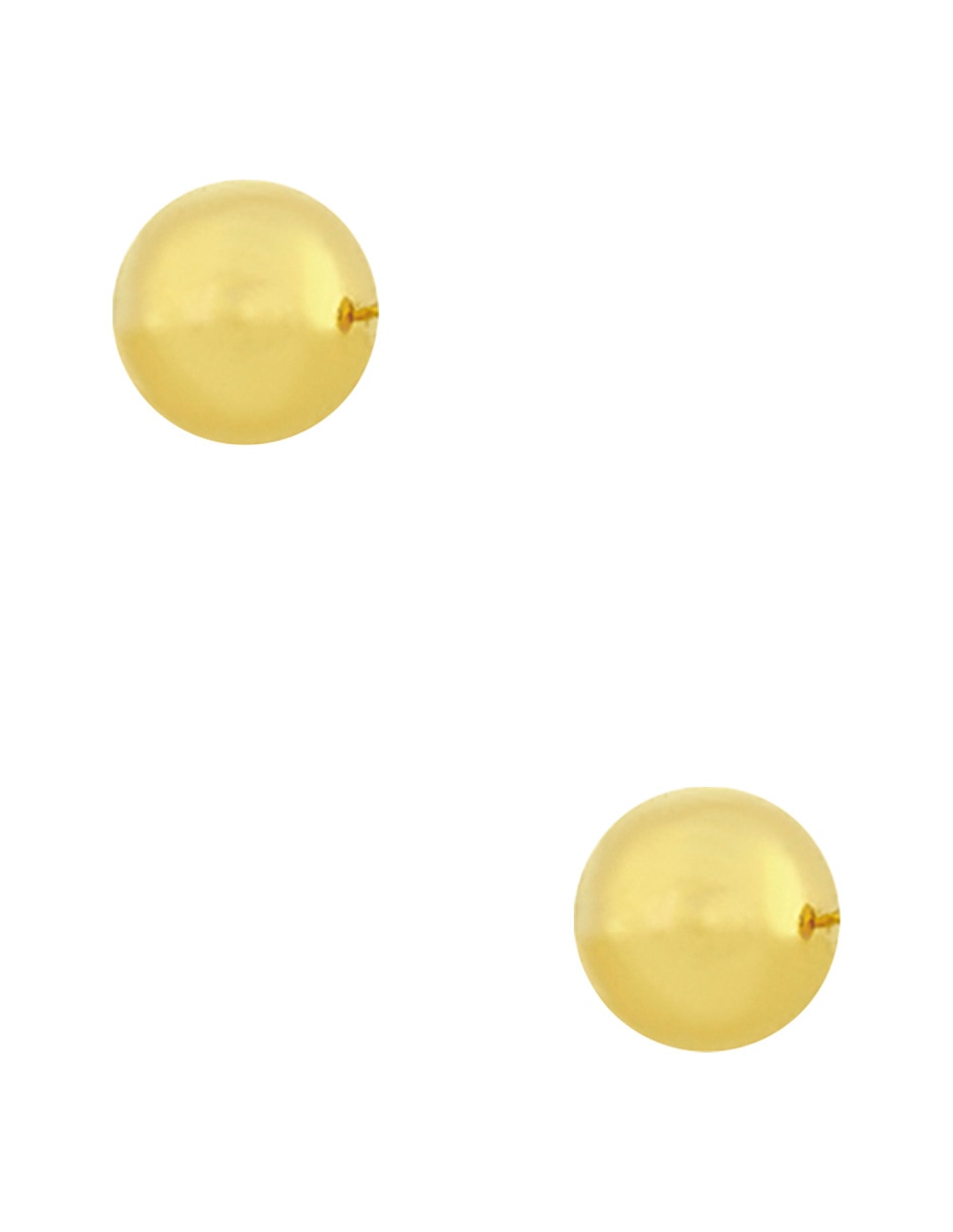 Broqueles de esfera de oro amarillo 14 K con acabado pulido Broqueles de esfera de oro amarillo 14 K con acabado pulido