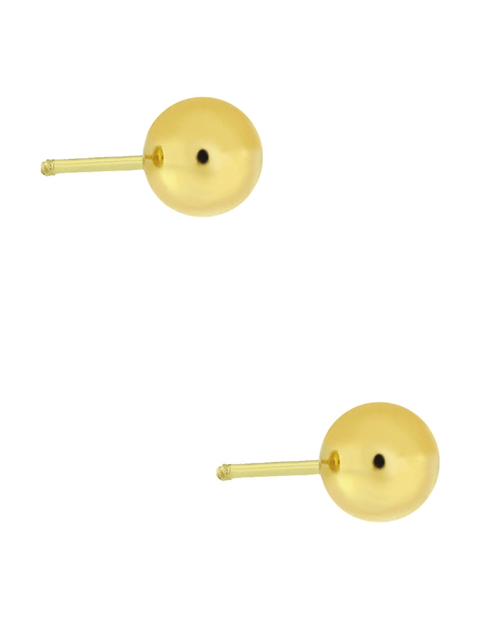 Broqueles de esfera de oro amarillo 14 K con acabado pulido 3