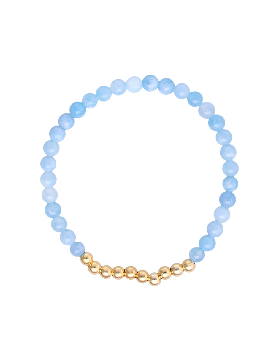 Pulsera de plata con cuarzo p 925 y 14 k Fashion con acabado baño de oro