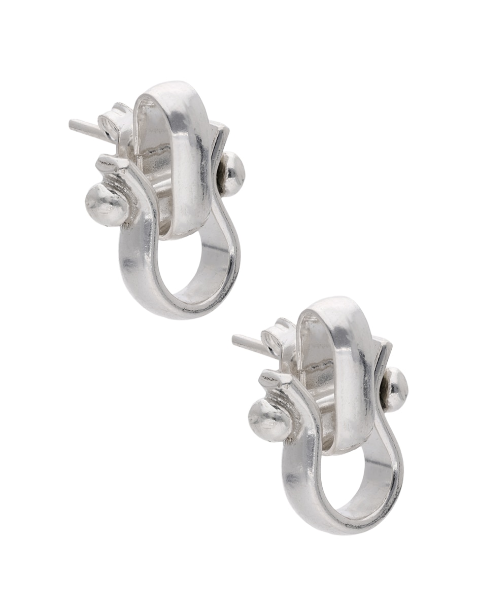 Aretes de herradura de plata P 925 con acabado brillante 2
