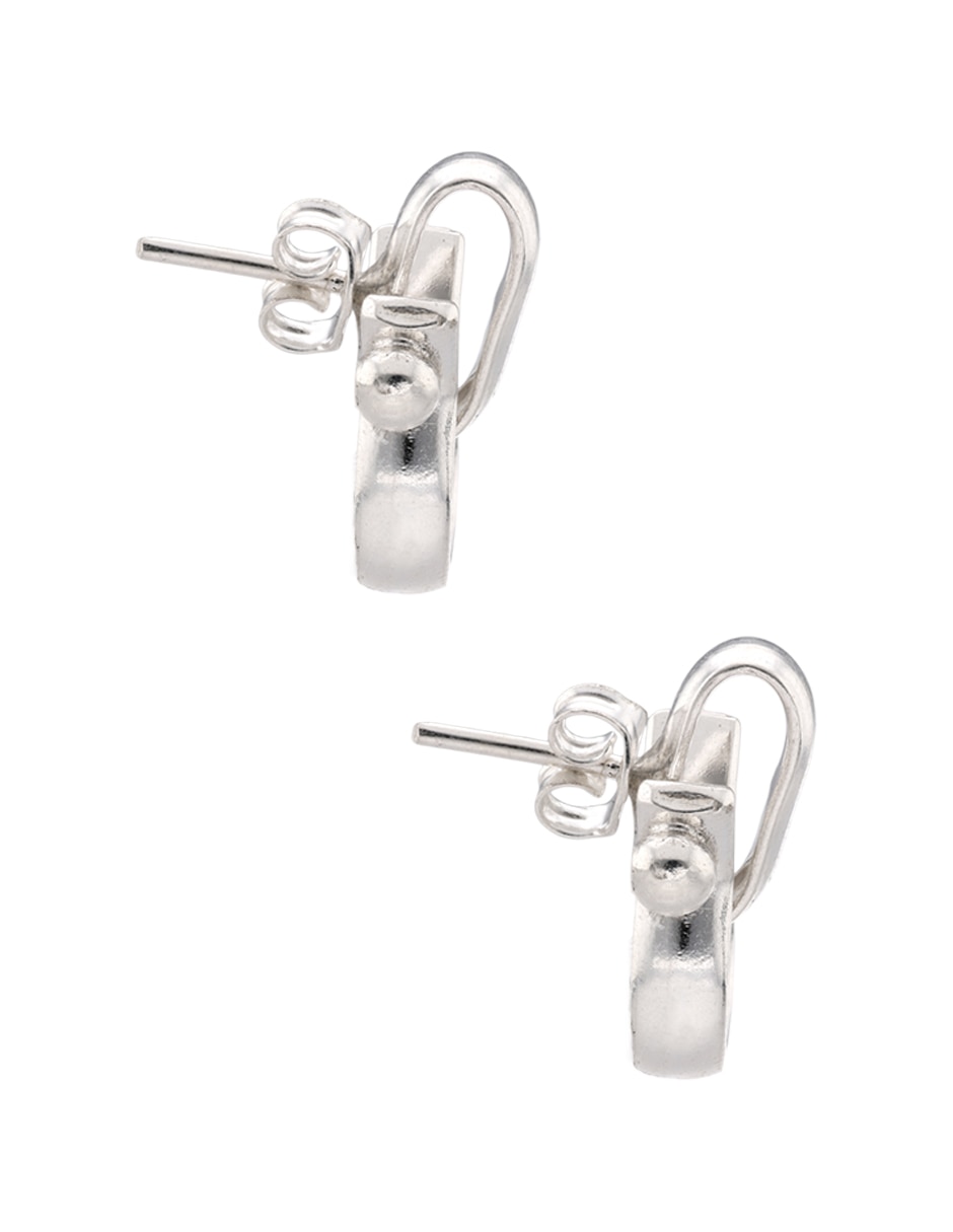 Aretes de herradura de plata P 925 con acabado brillante 4