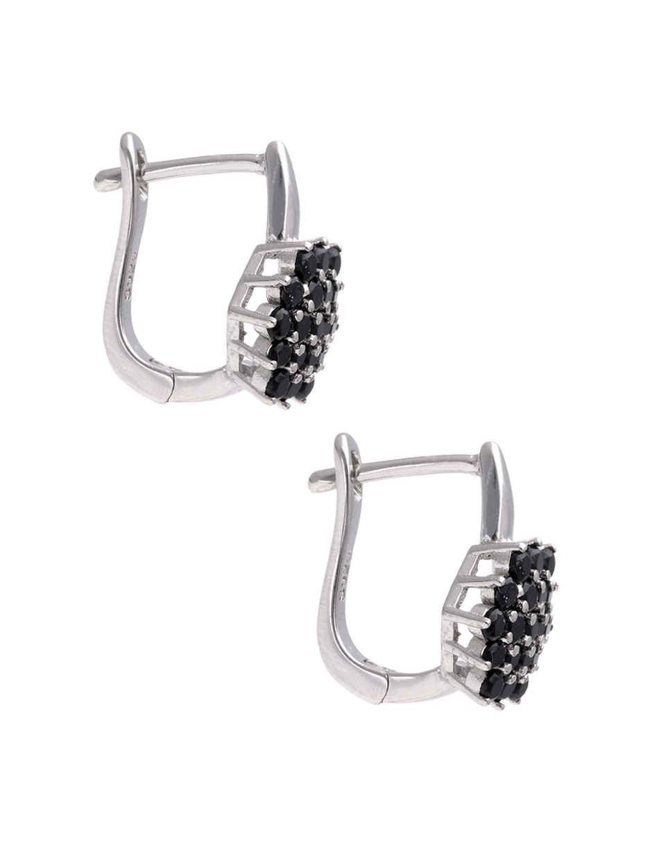 Aretes de flor de plata P 925 con acabado brillante zirconia 4