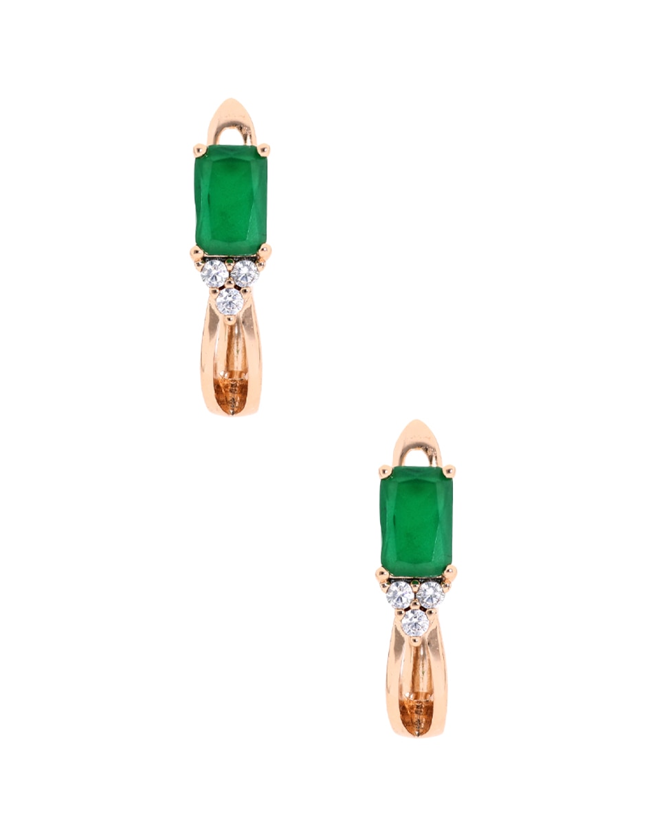 Aretes de plata P 925 con acabado baño rodio zirconia