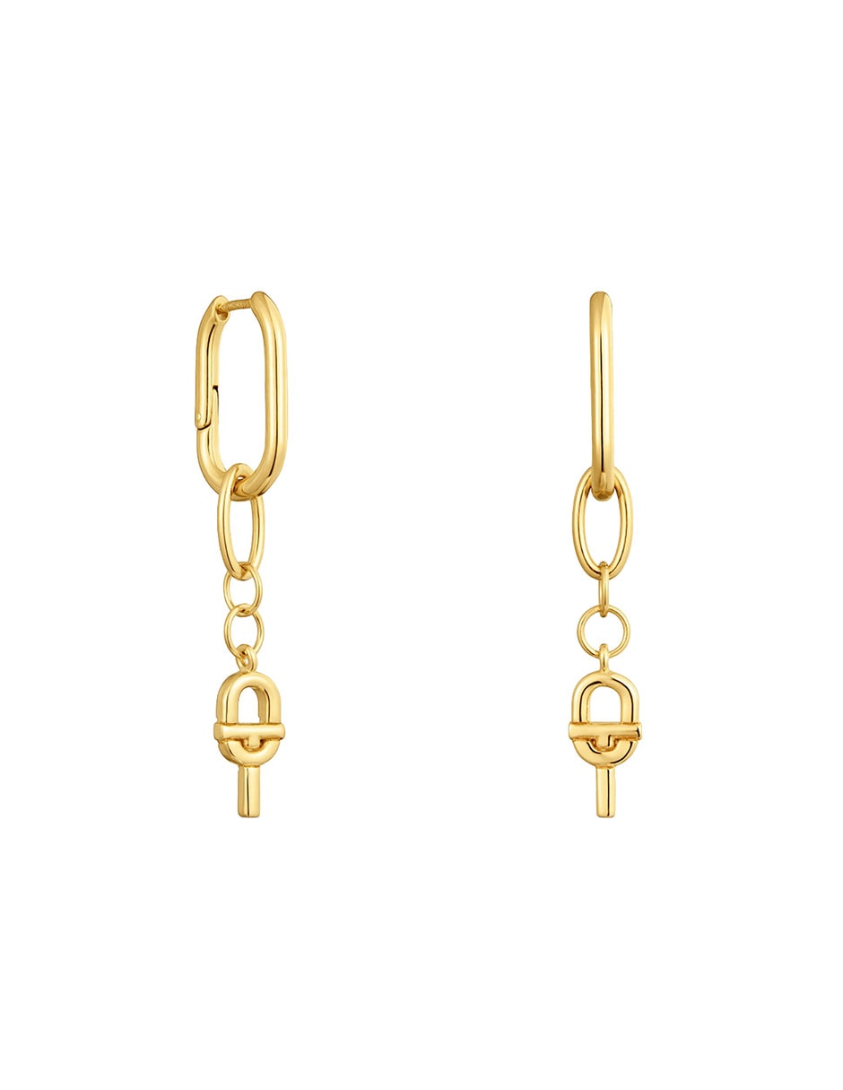 Aretes de aro Manifesto de plata P 925 con acabado baño de oro Aretes de aro Manifesto de plata P 925 con acabado baño de oro