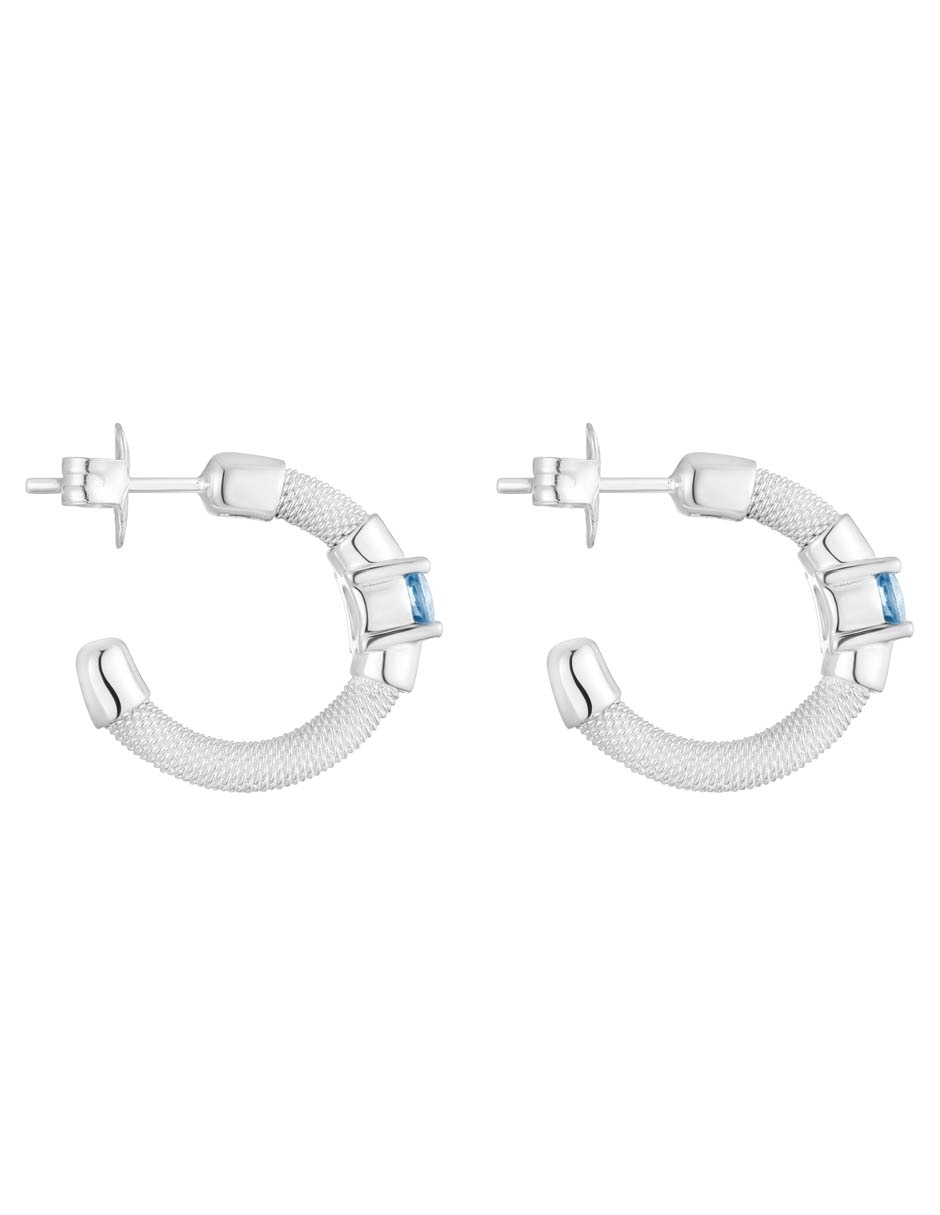 Aretes de aros Mesh LGG de plata P 925 con acabado brillante espinela 2