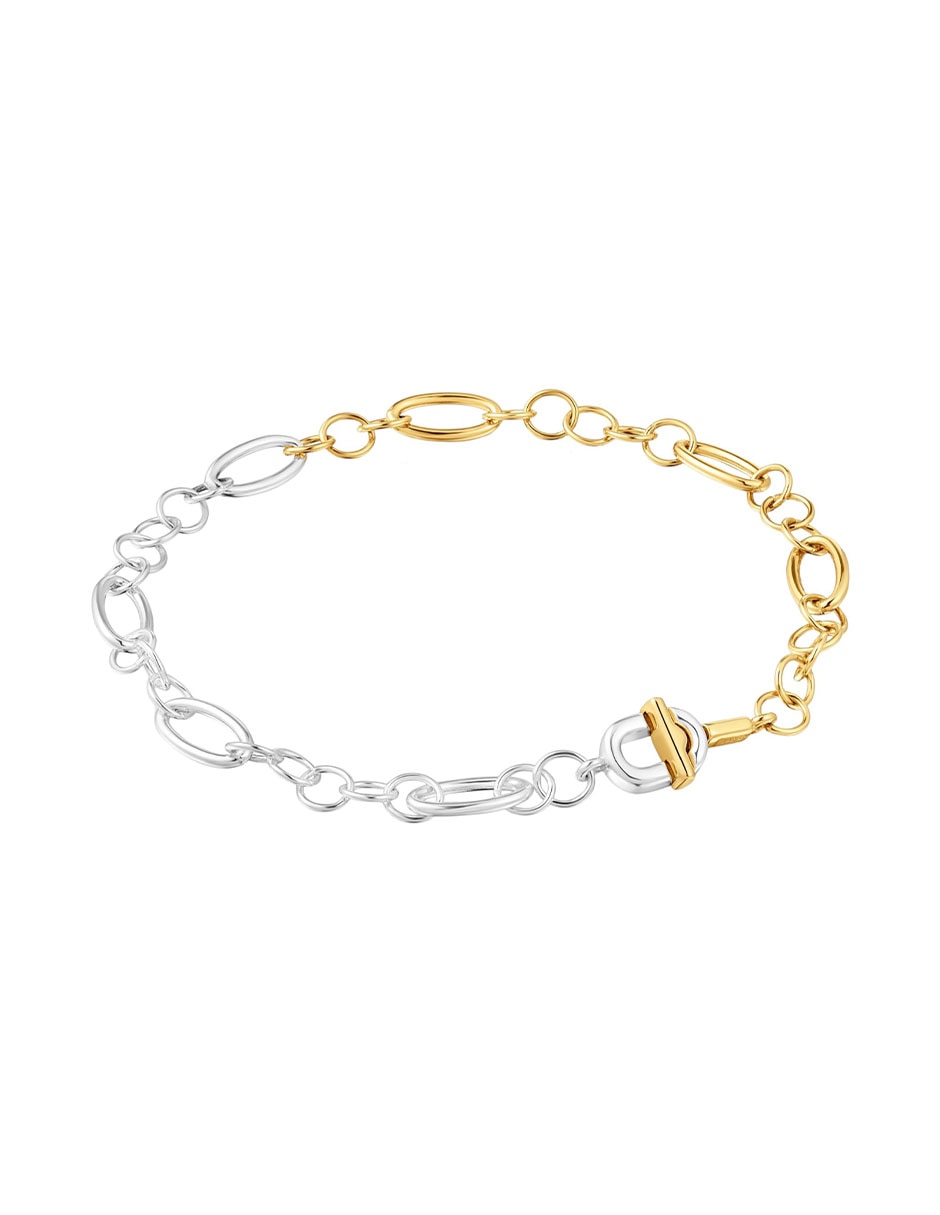 Pulsera de plata P 925 Manifesto con acabado baño de oro