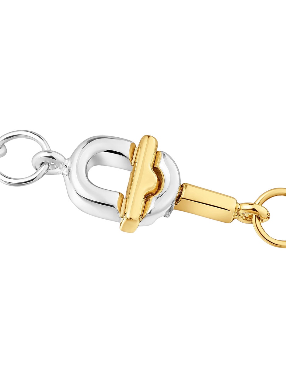 Pulsera de plata P 925 Manifesto con acabado baño de oro 2