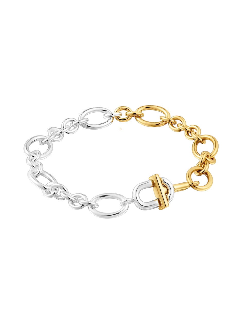 Pulsera de plata P 925 Manifesto con acabado baño de oro
