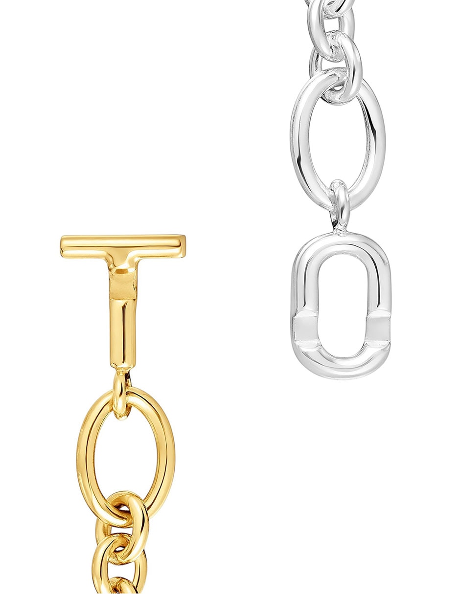 Pulsera de plata P 925 Manifesto con acabado baño de oro 3