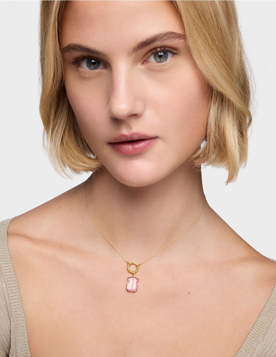 Dije de oso sweet dolls de oro amarillo 14 K amatista 4