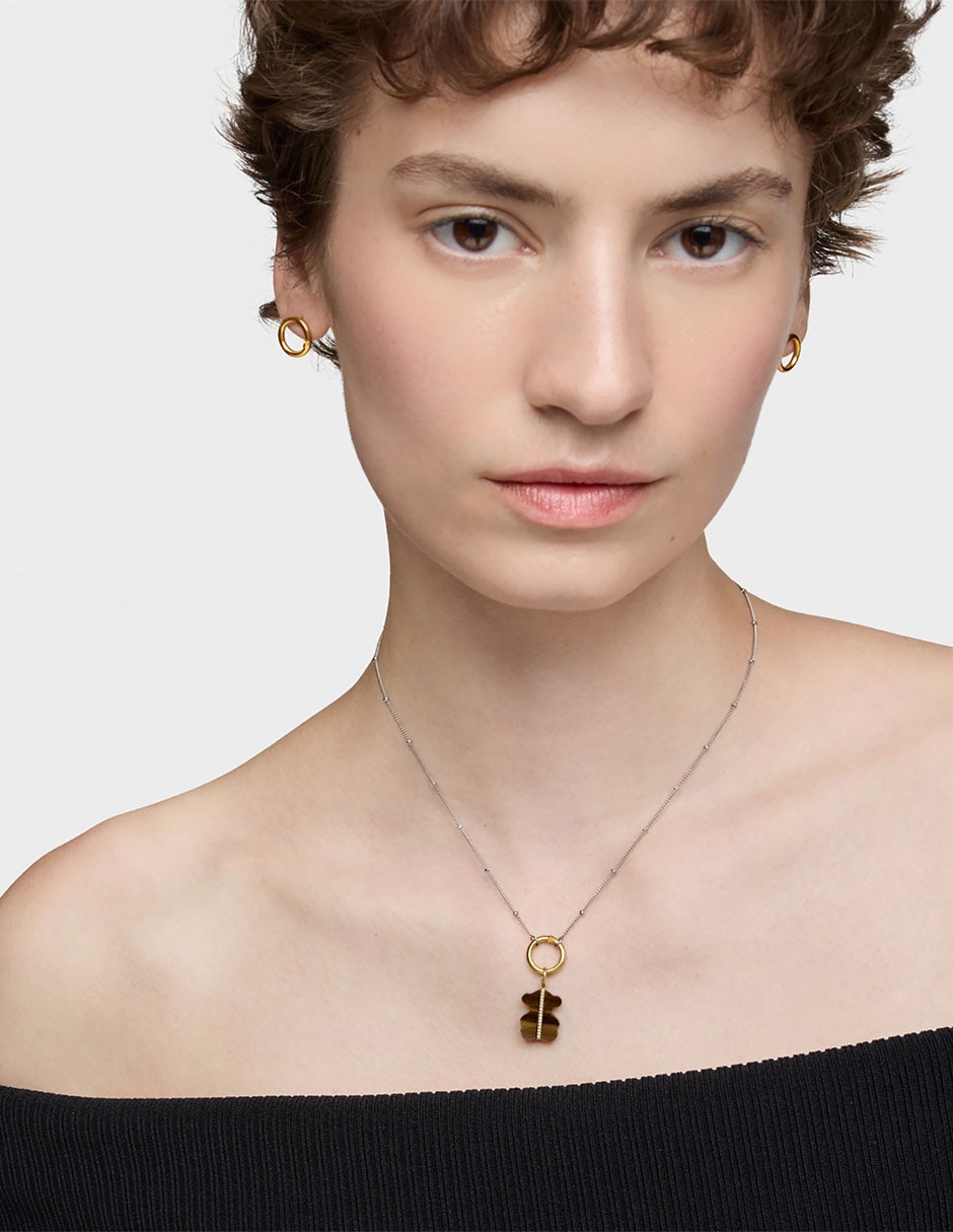 Dije de oso Sweet Dolls de oro amarillo 14 k ojo de tigre 4