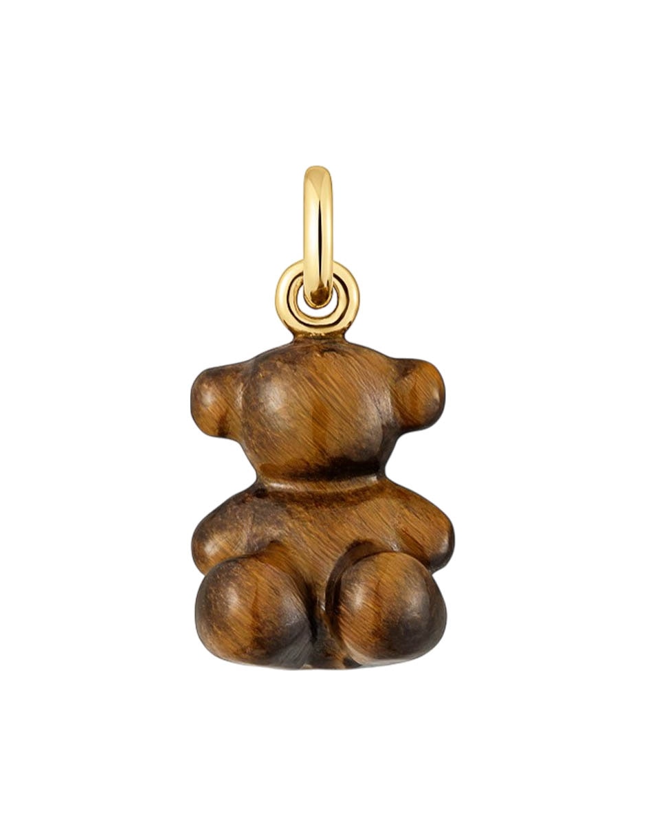 Dije de oso bold bear de oro amarillo 14 K ojo de tigre