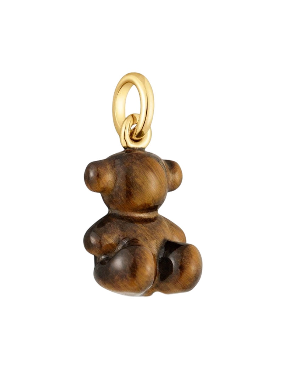 Dije de oso bold bear de oro amarillo 14 K ojo de tigre 2