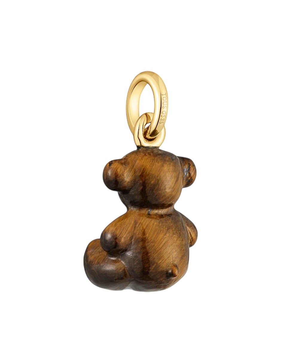 Dije de oso bold bear de oro amarillo 14 K ojo de tigre 3