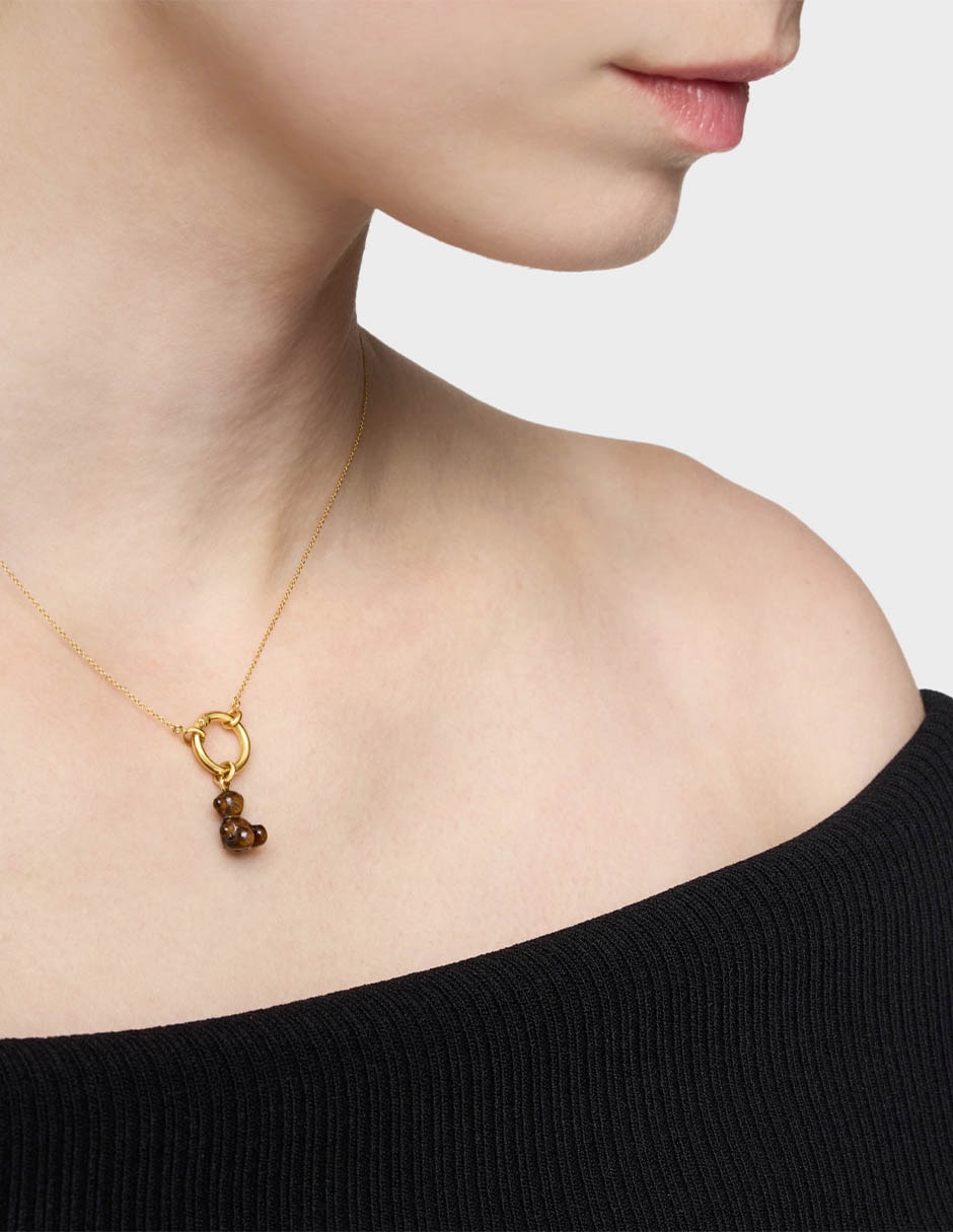Dije de oso bold bear de oro amarillo 14 K ojo de tigre 6