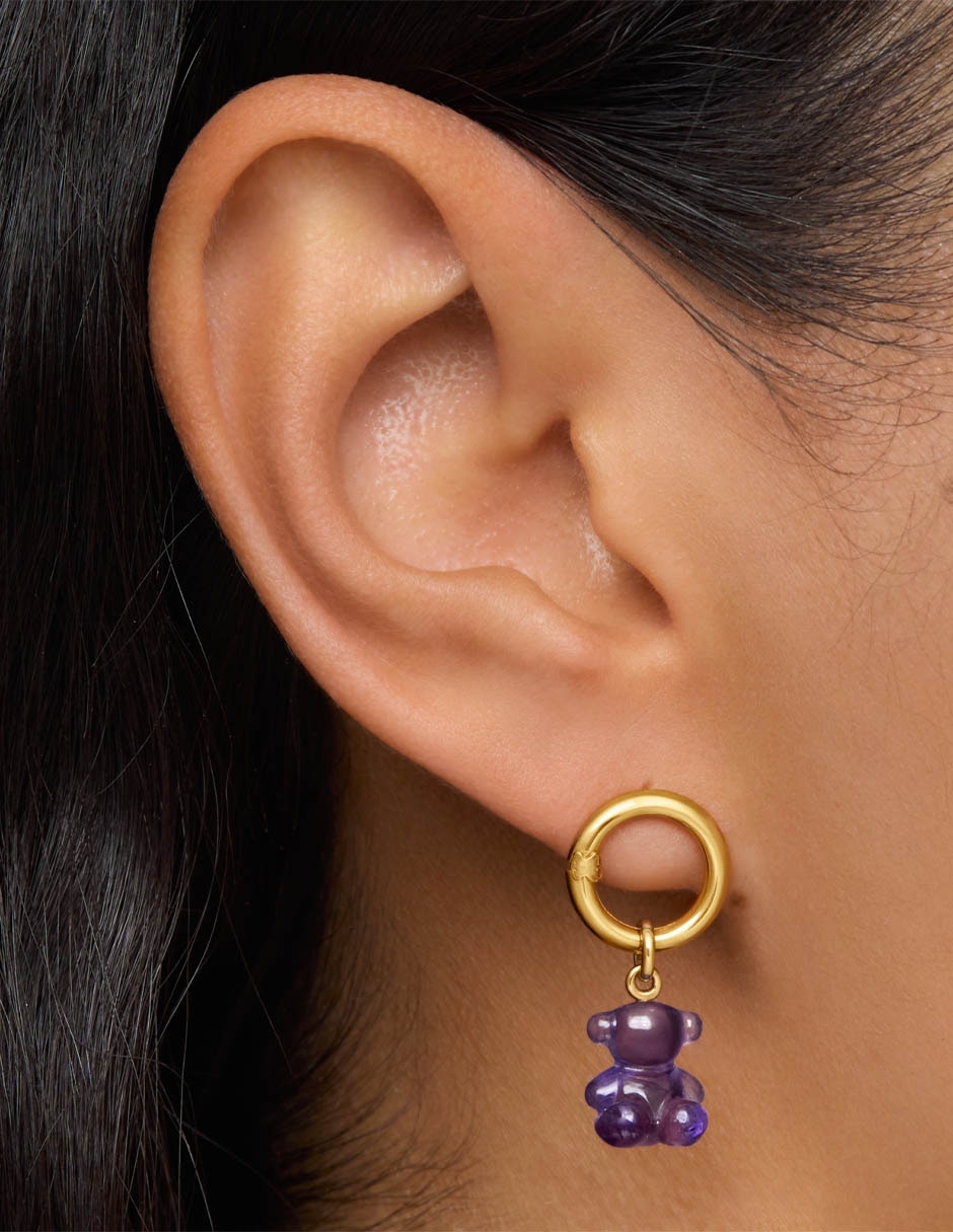 Dije de oso bold bear de oro amarillo 14 K amatista 5