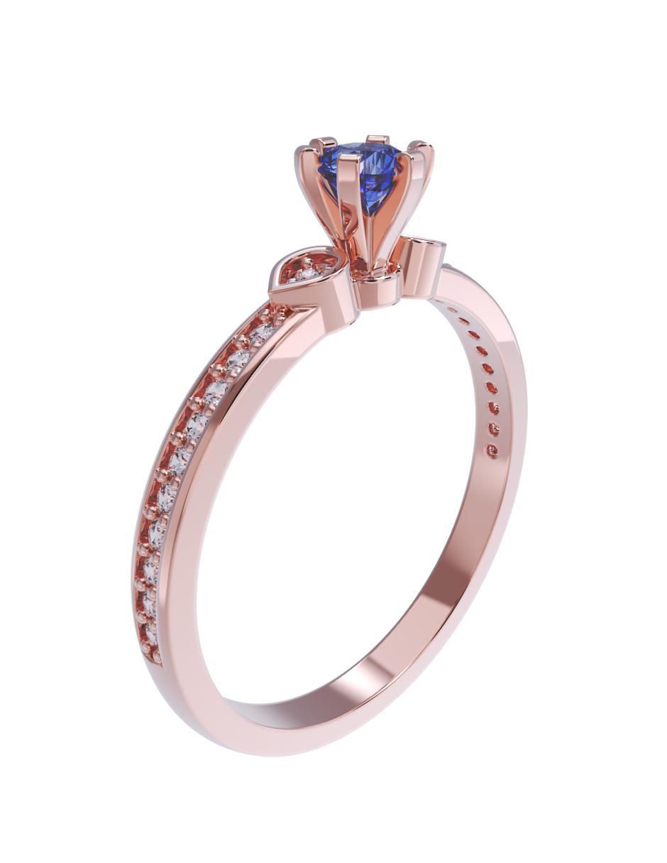 Anillo de compromiso de oro 14 k 3