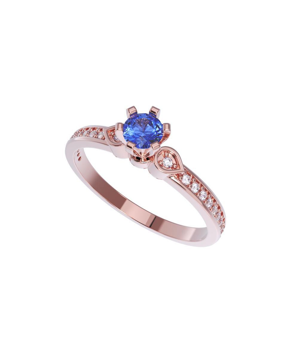 Anillo de compromiso de oro 14 k 4