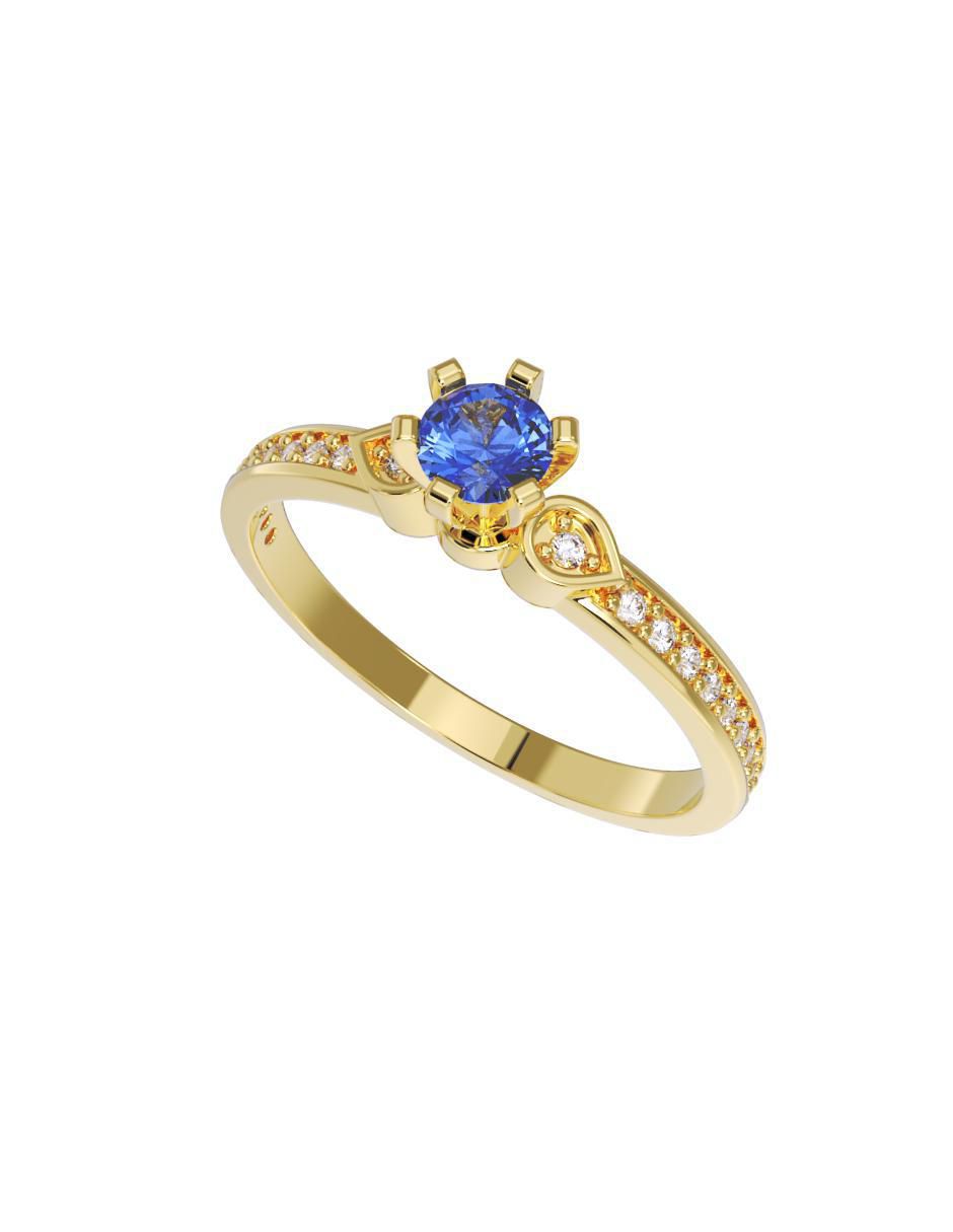 Anillo de compromiso "de" oro 14 k fonelli sin familia o colección zirconia
