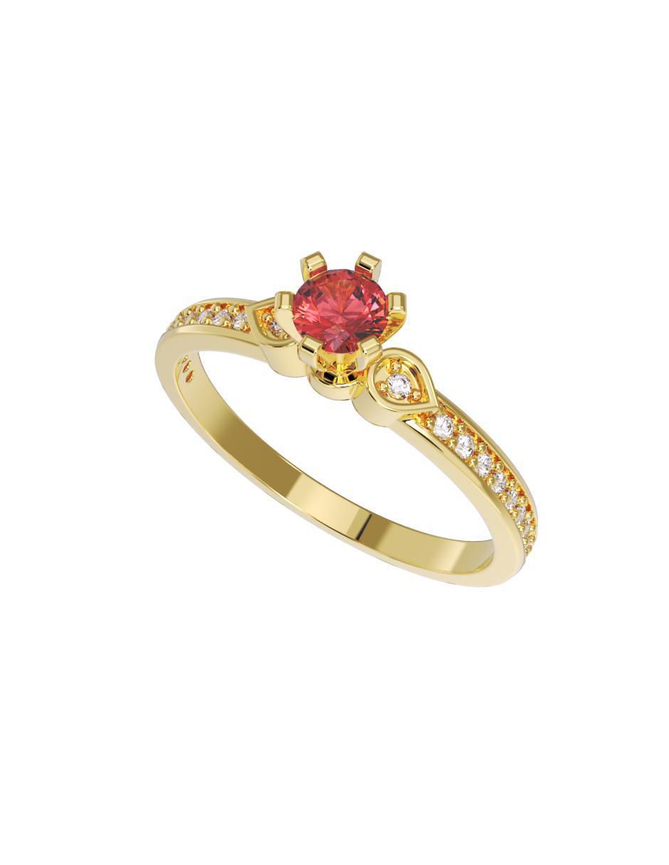 Anillo de compromiso "de" oro 14 k fonelli sin familia o colección zirconia