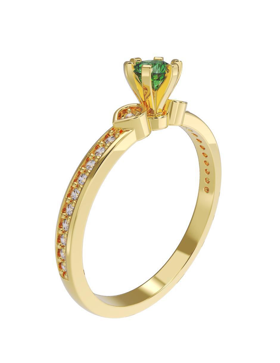Anillo de compromiso de oro 14 k 3
