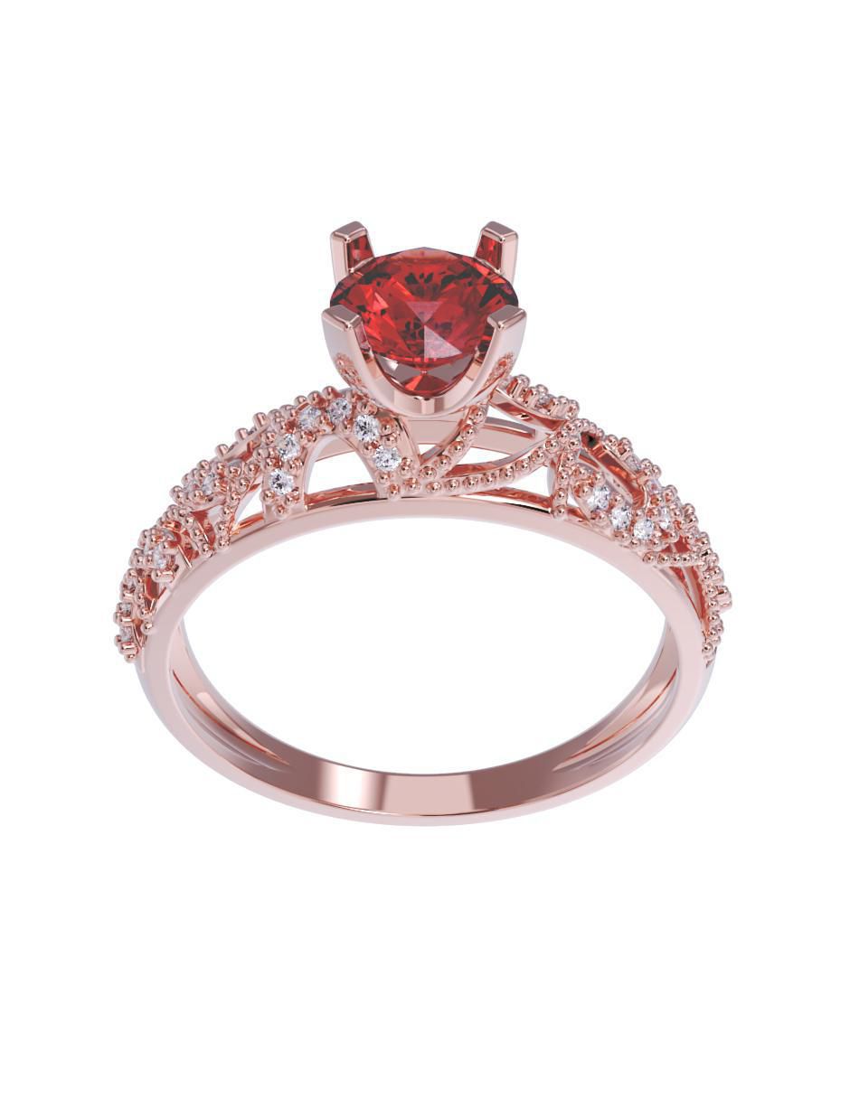 Anillo de compromiso de oro 14 k 2