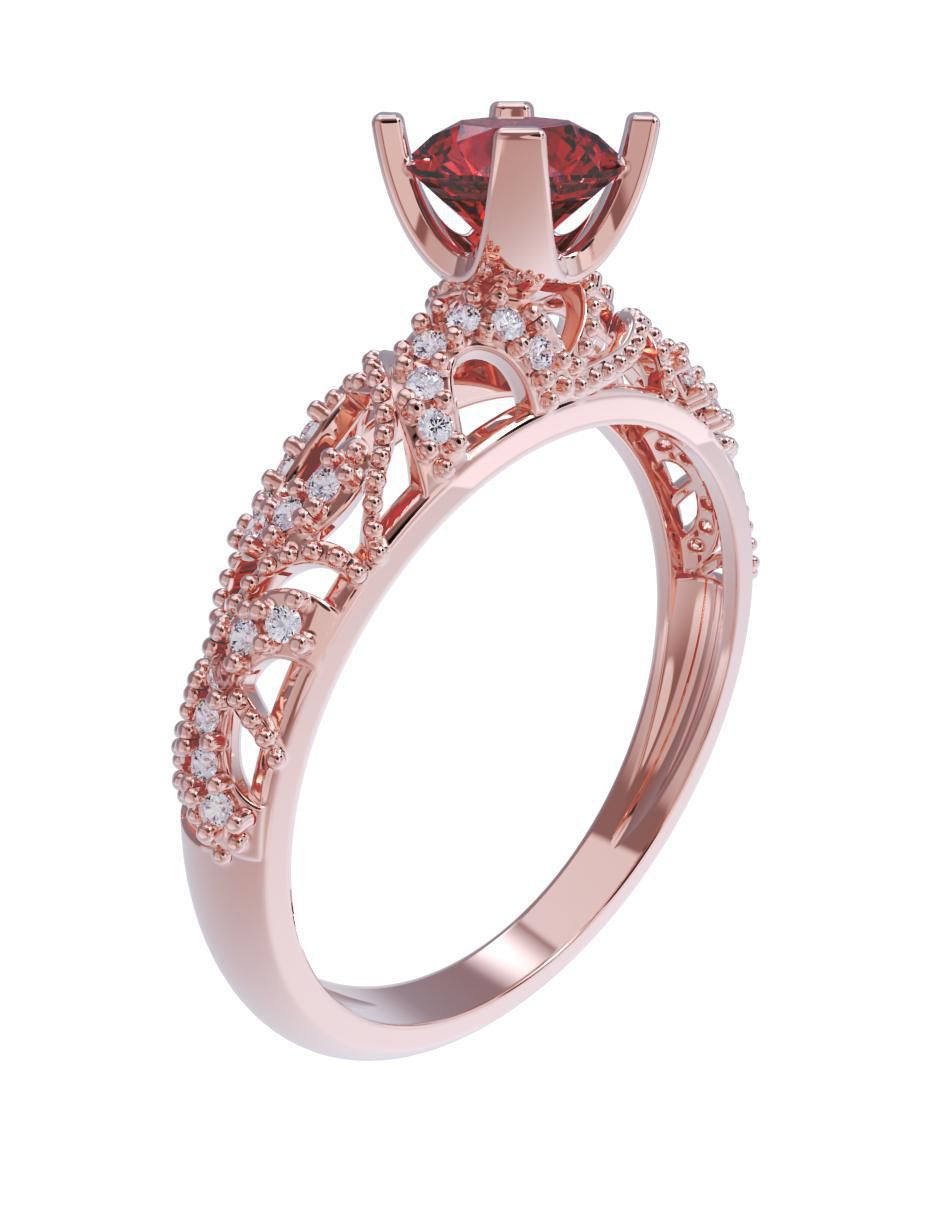 Anillo de compromiso de oro 14 k 3