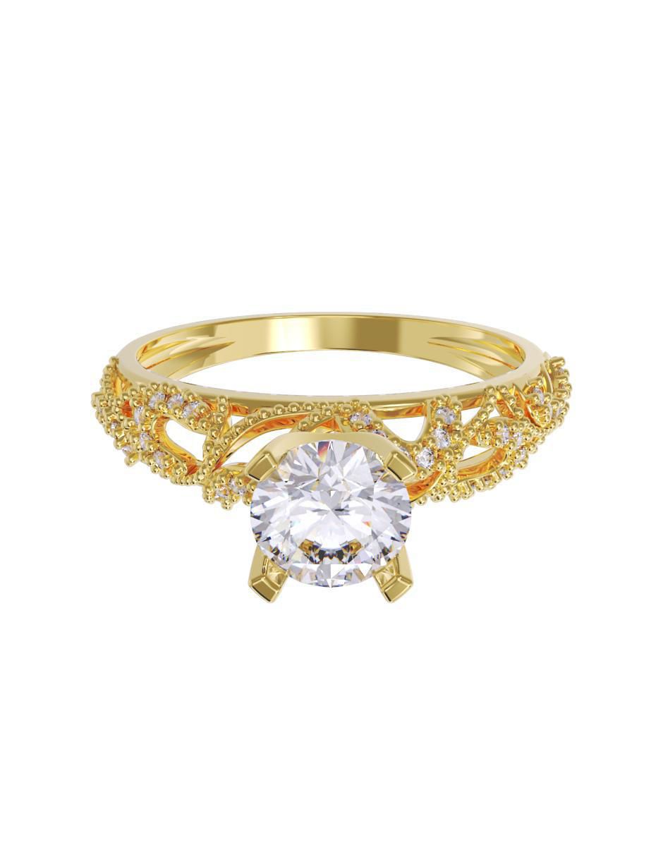 Anillo de compromiso de oro 14 k