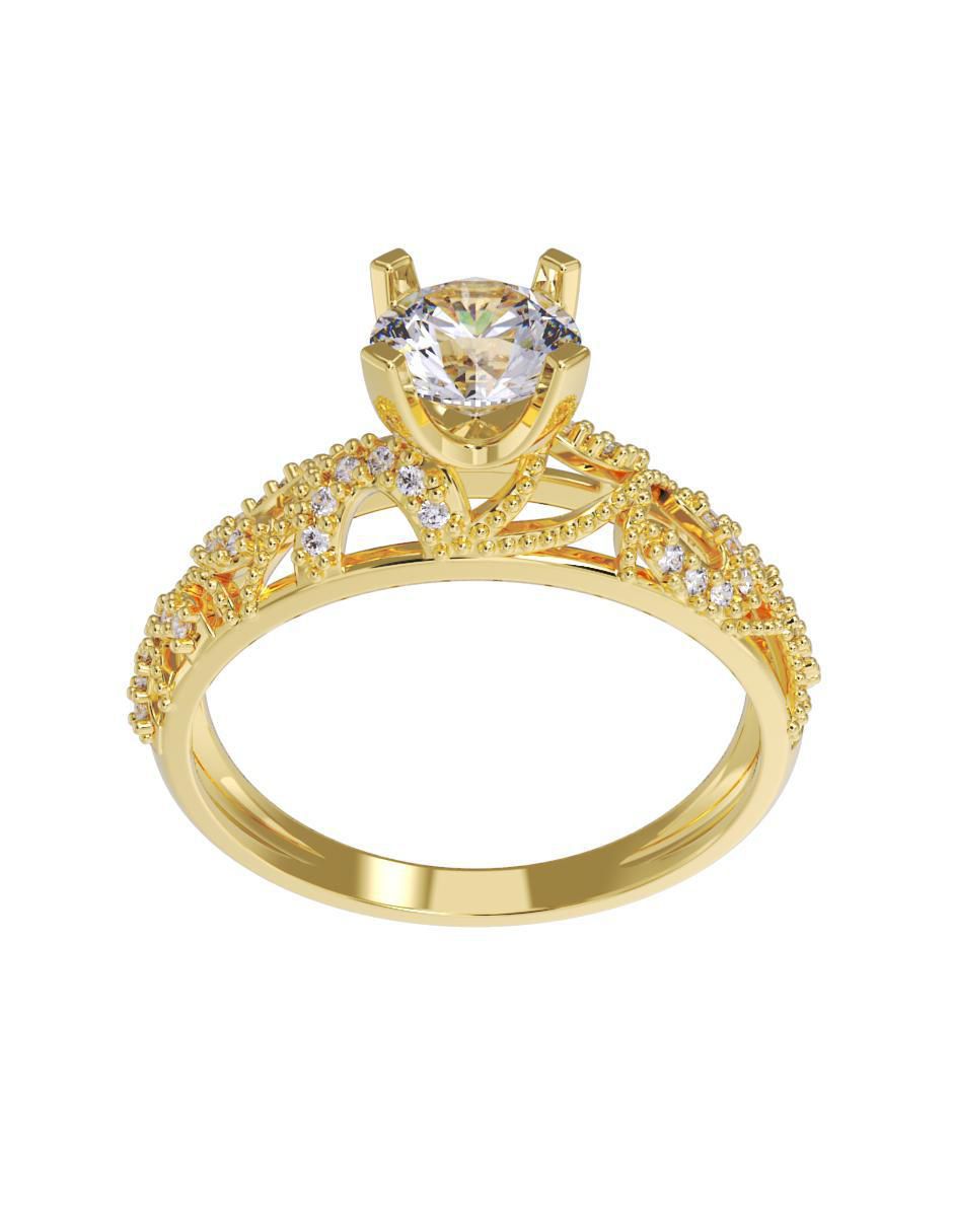 Anillo de compromiso "de" oro 14 k fonelli sin familia o colección  zirconia