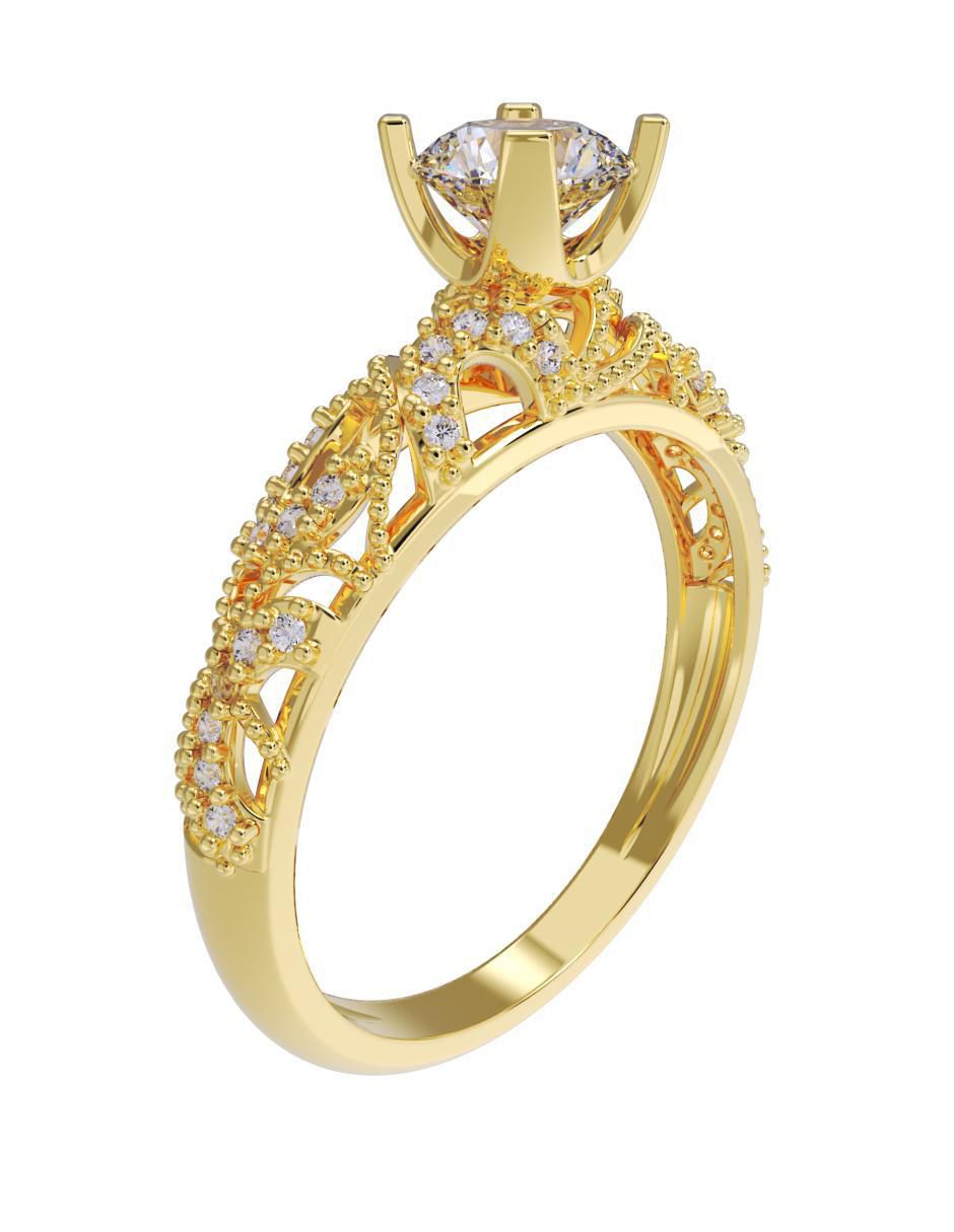 Anillo de compromiso "de" oro 14 k fonelli sin familia o colección  zirconia