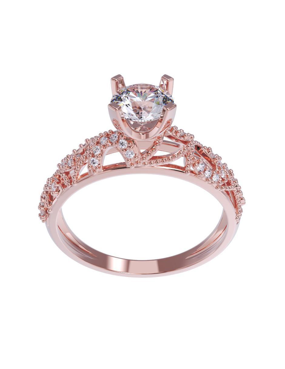 Anillo de compromiso de oro 14 k 2
