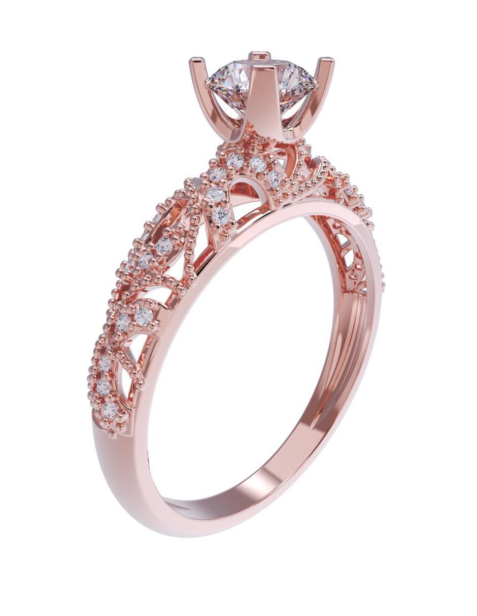 Anillo de compromiso de oro 14 k 3