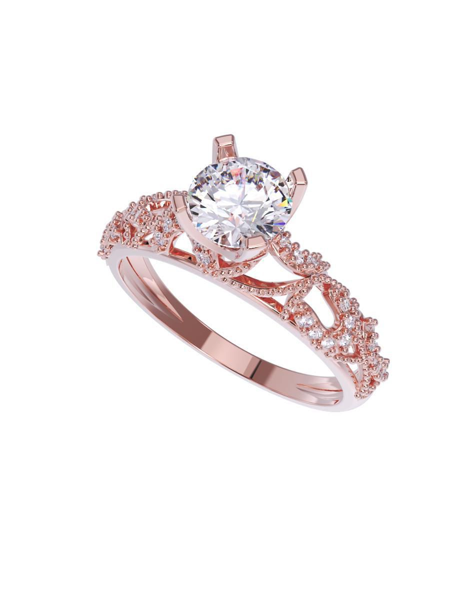 Anillo de compromiso de oro 14 k 4