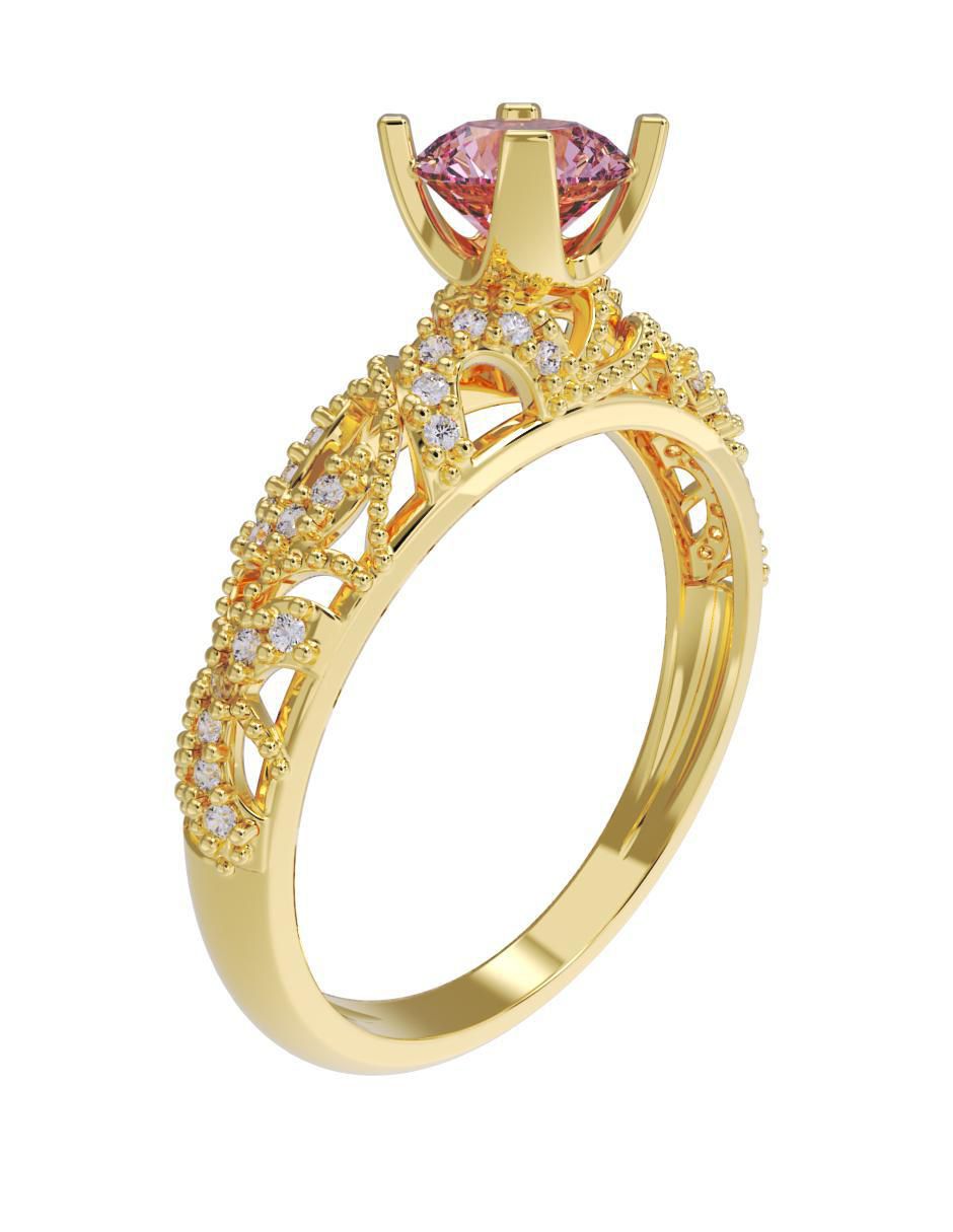 Anillo de compromiso de oro 14 k 3