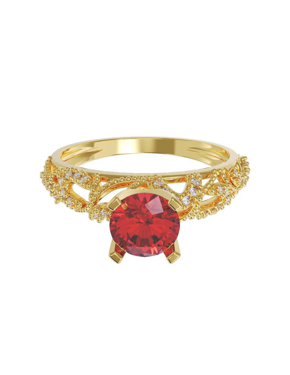 Anillo de compromiso de oro 14 k