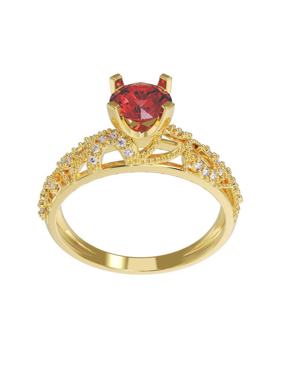 Anillo de compromiso de oro 14 k Fonelli zirconia
