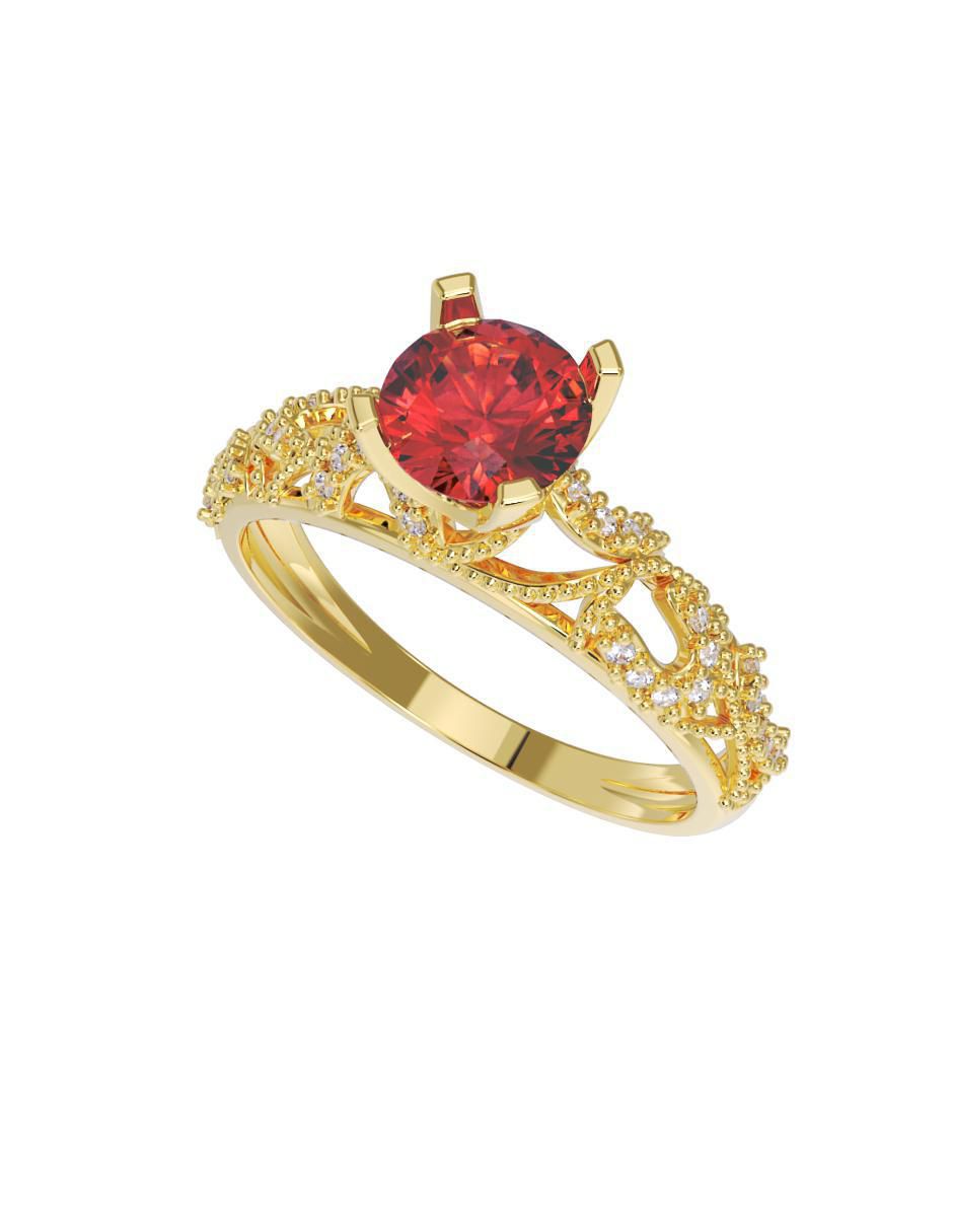 Anillo de compromiso de oro 14 k Fonelli zirconia