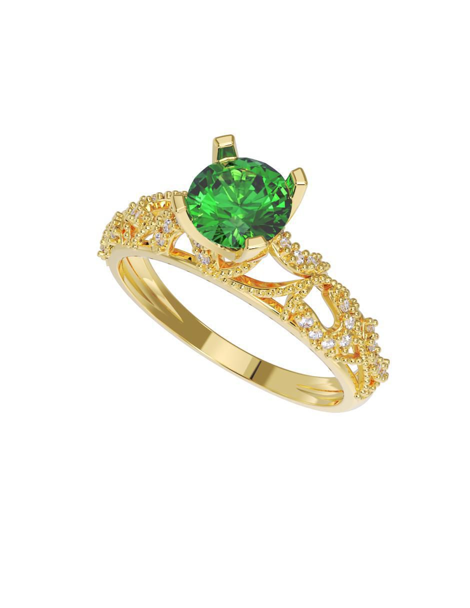 Anillo de compromiso de oro 14 k 4