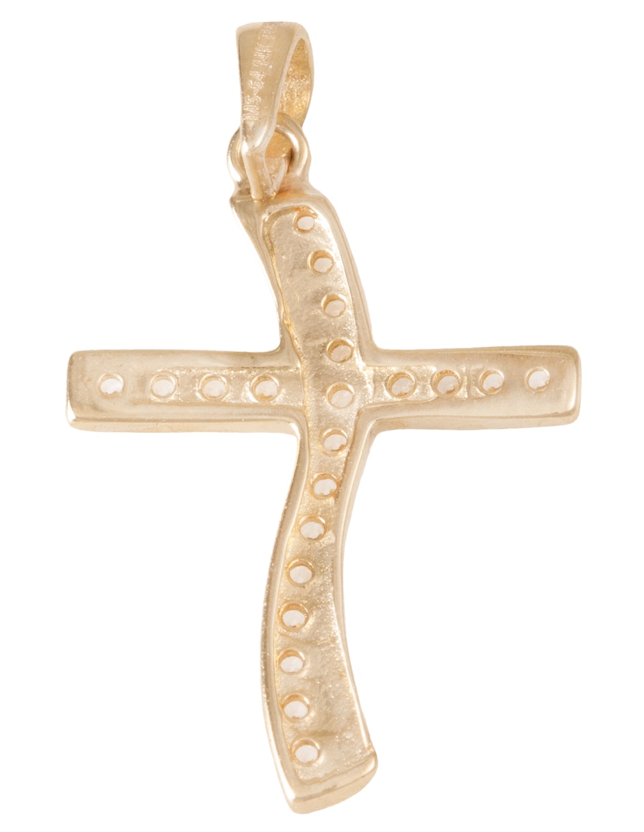 Dije de cruz de oro 14 K zirconia 2