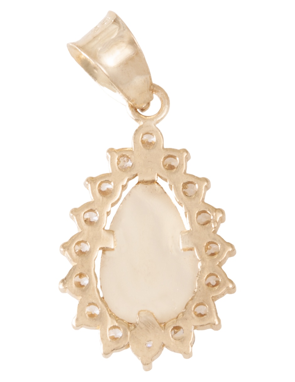 Medalla de gota de oro 14 K zirconia 2