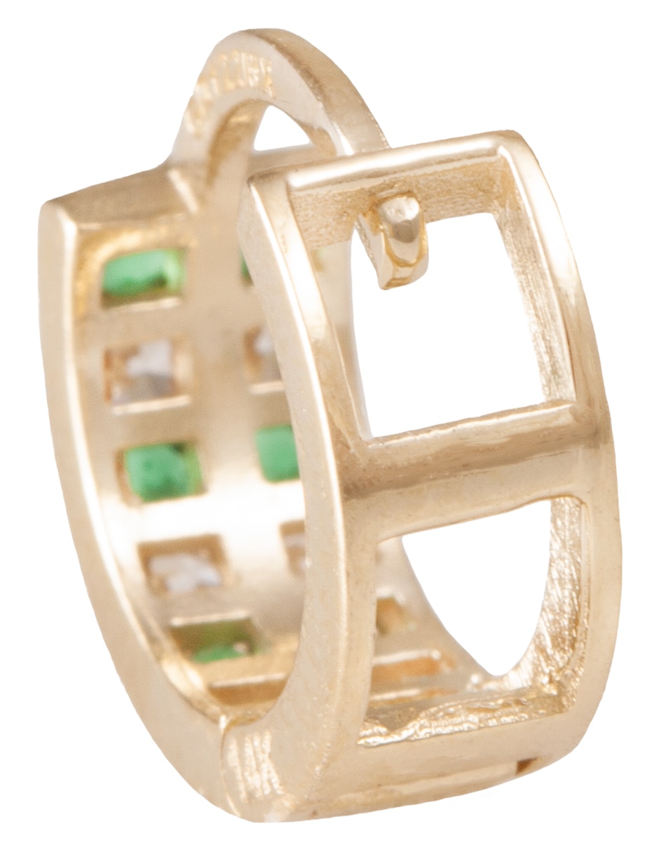 Huggies de oro 14 k con acabado pulido zirconia 2