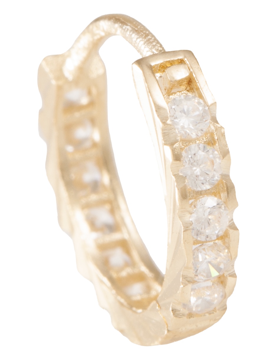 Huggies de oro 14 k con acabado pulido zirconia 2