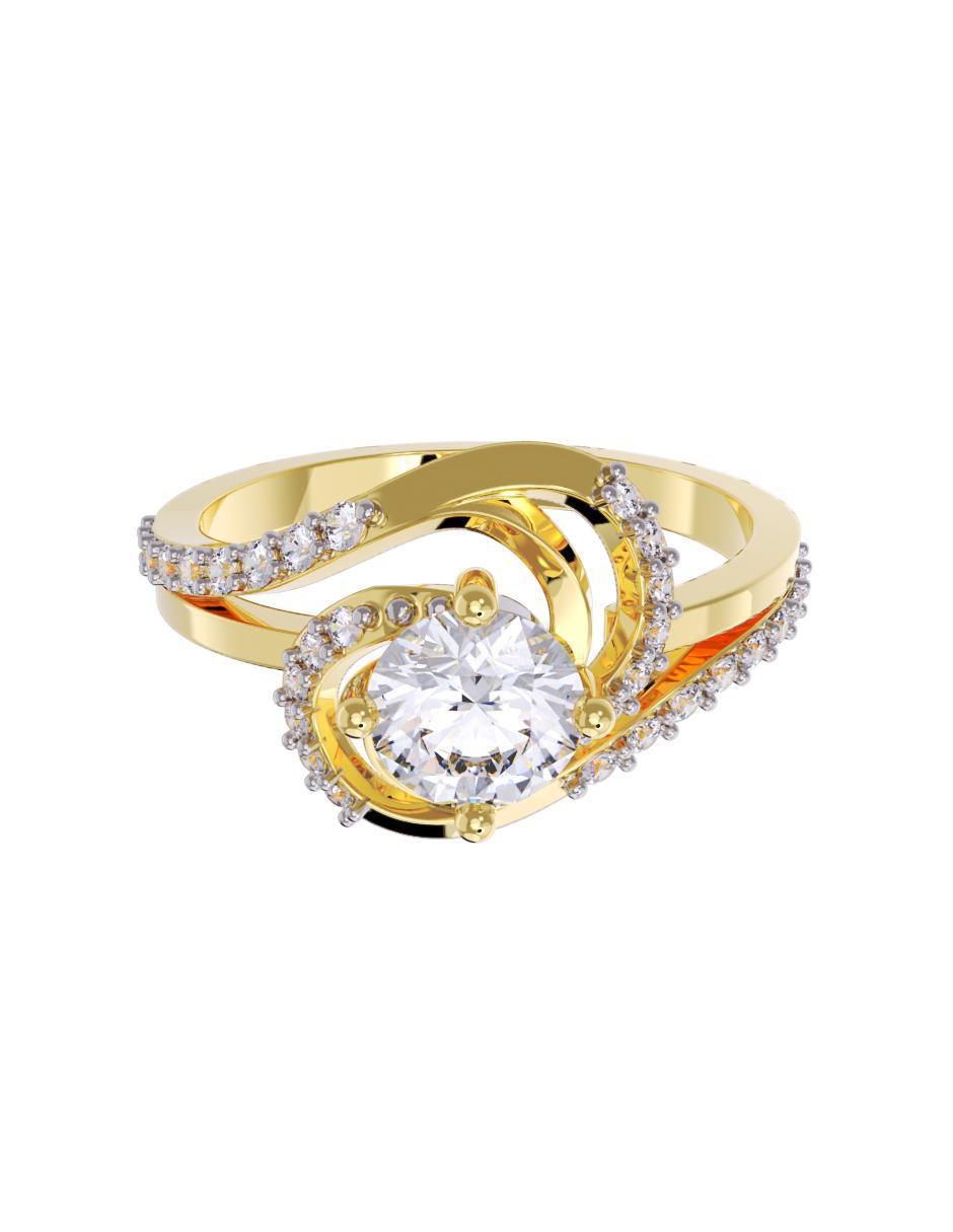 Anillo de compromiso de oro 14 k