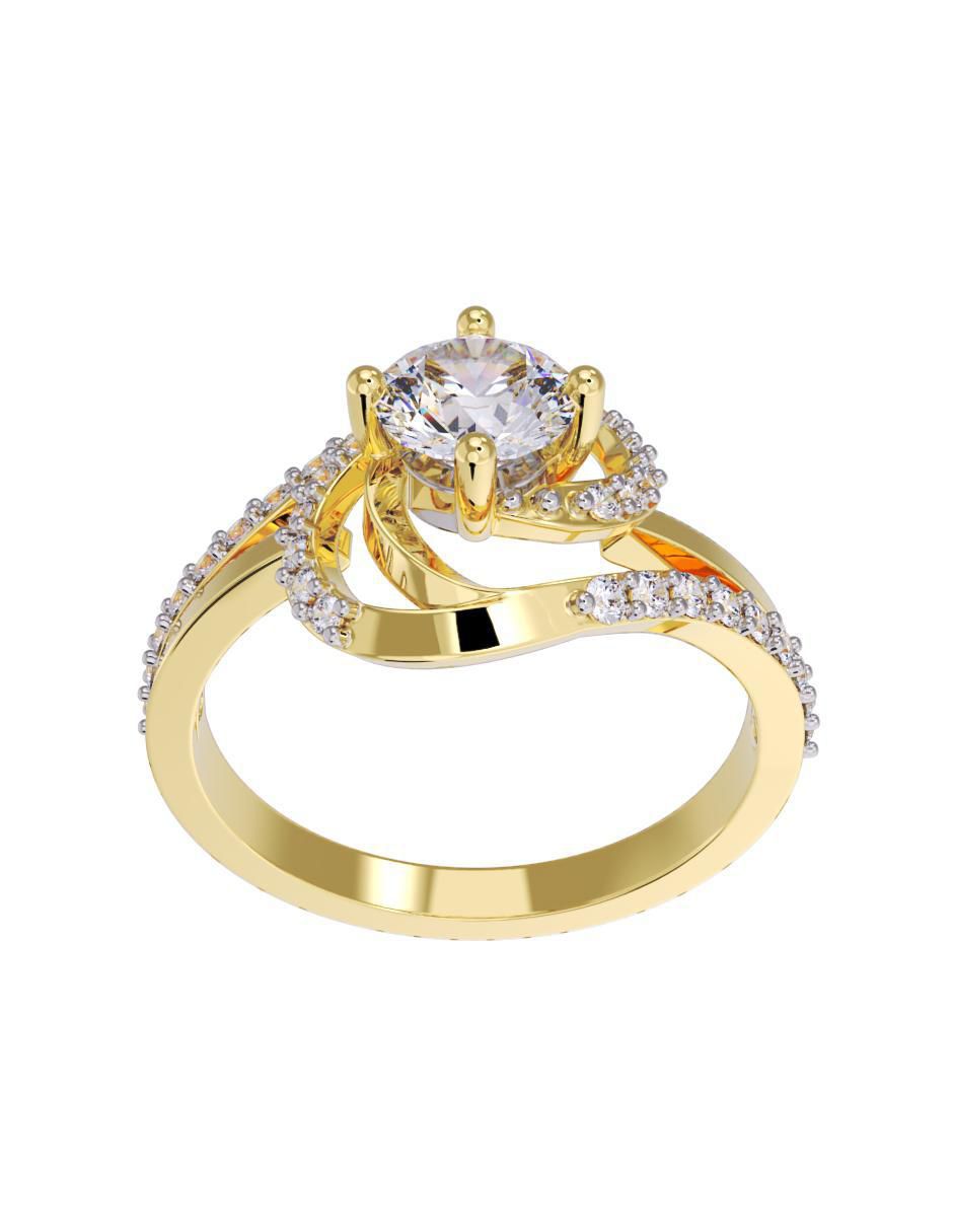 Anillo de compromiso de oro 14 k 2