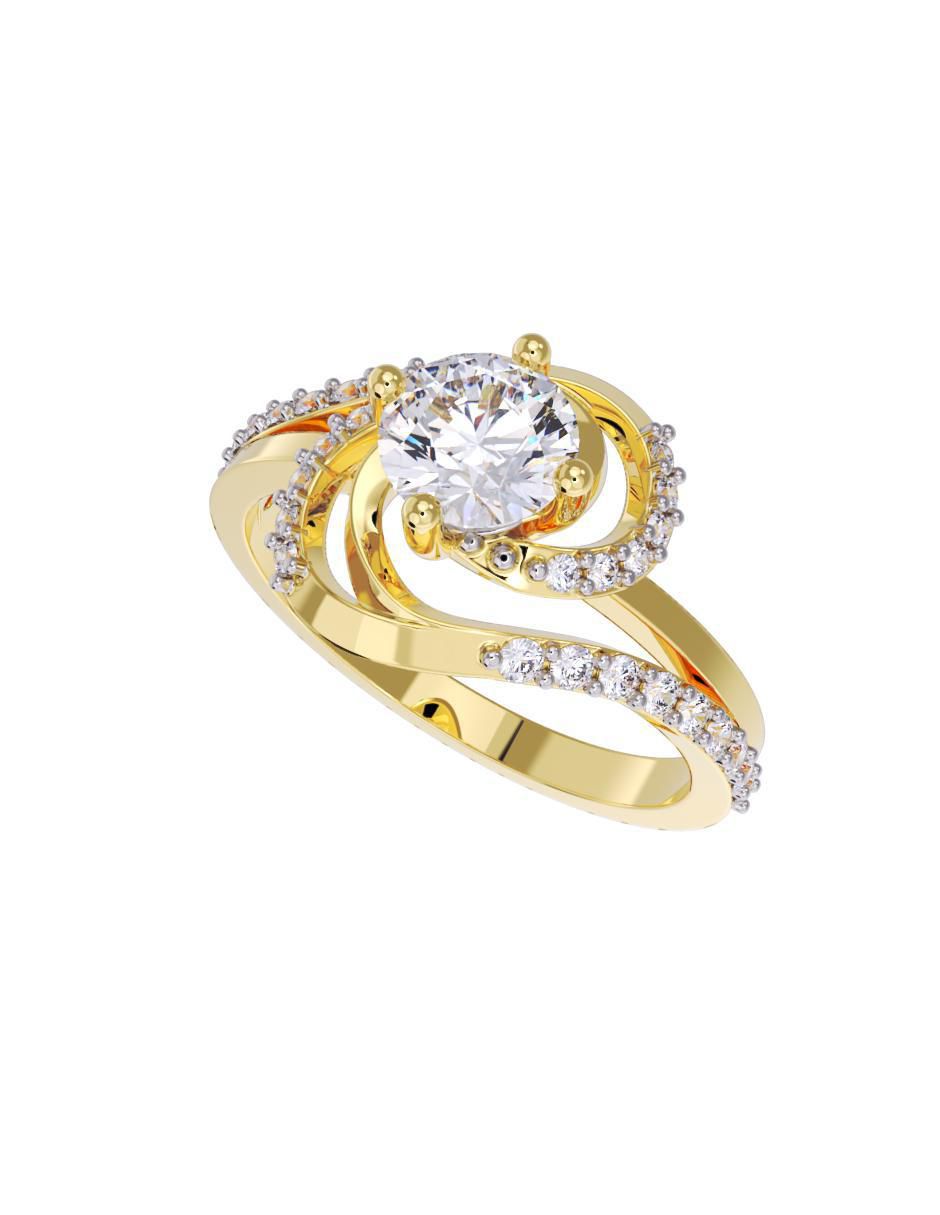 Anillo de compromiso de oro 14 k 4