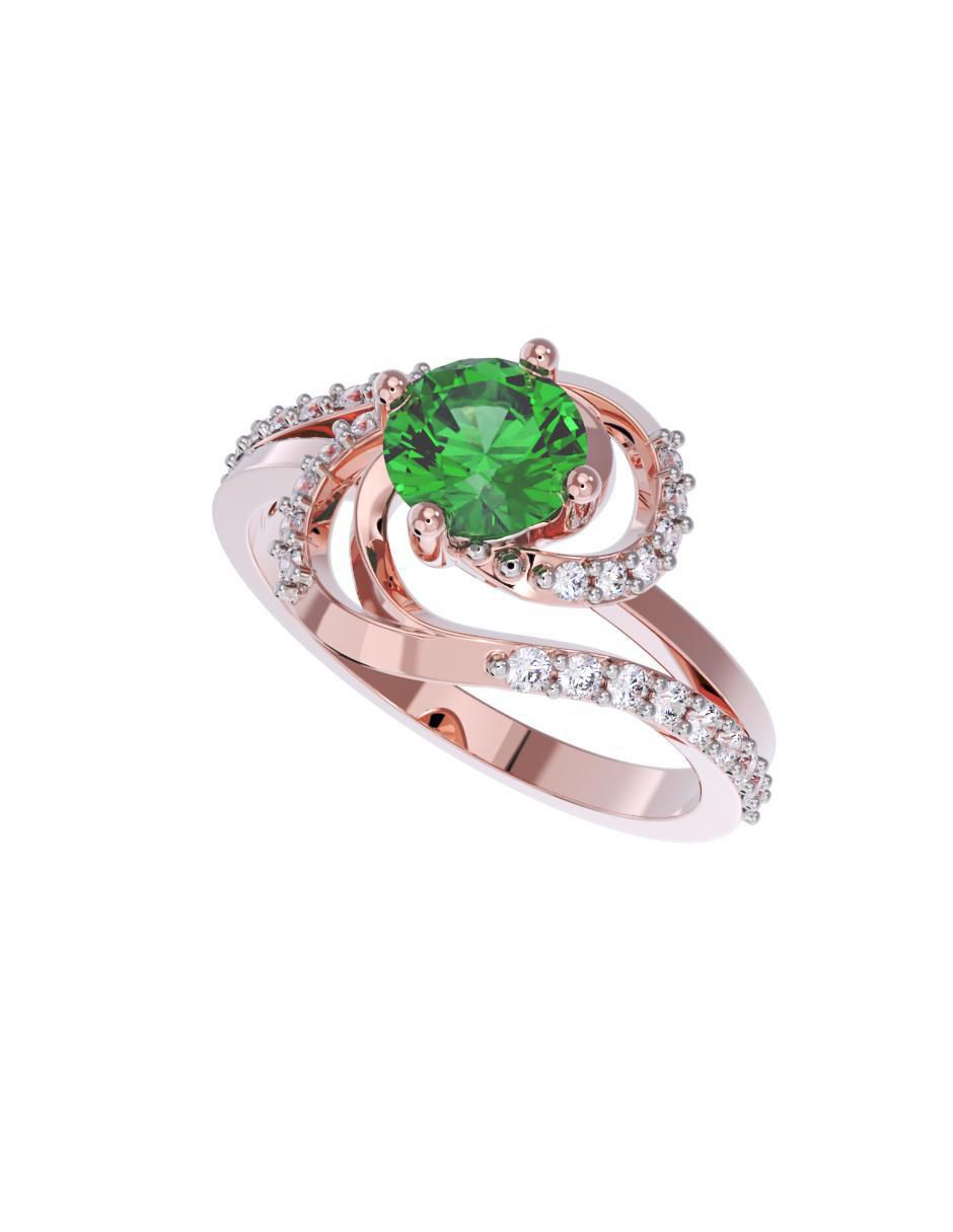 Anillo de compromiso de oro 14 k 4