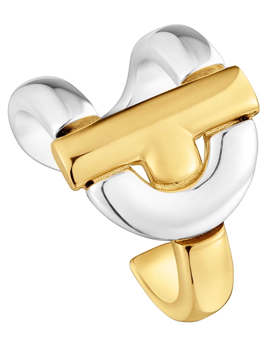 Anillo Manifesto de plata P 925 con acabado baño de oro 2