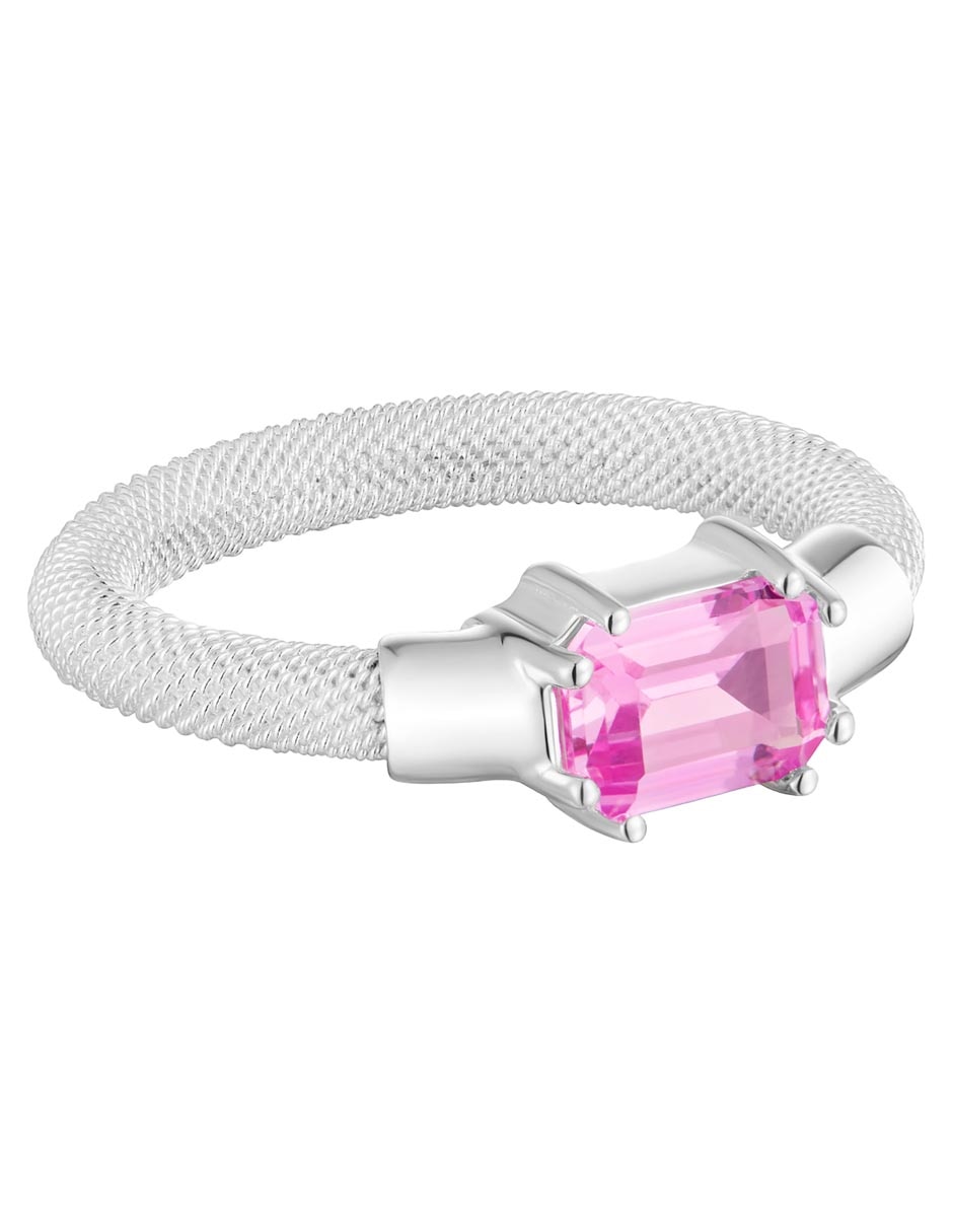 Anillo con gema circular Mesh LGG P 925 de plata zafiro brillante