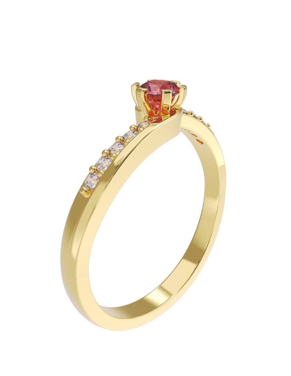 Anillo de compromiso "de" oro 14 k fonelli sin familia zirconia