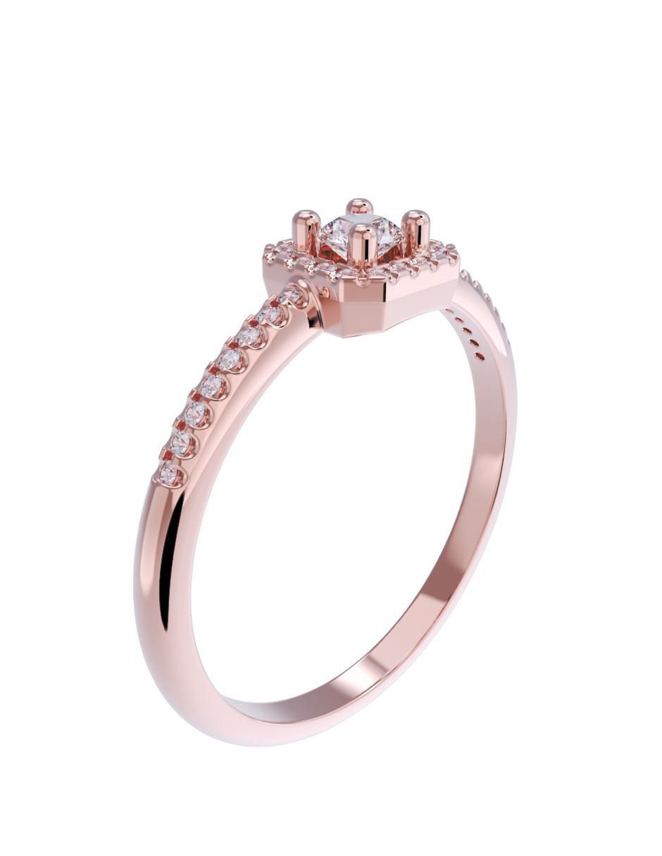 Anillo de compromiso de oro 14 k 3
